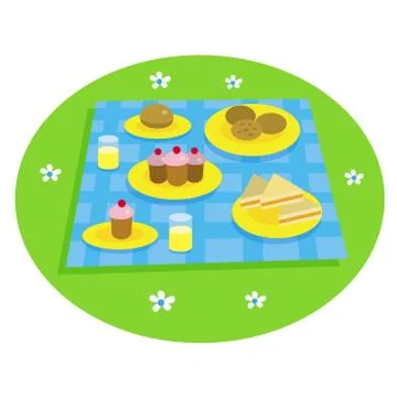 Picnic Blanket Stock Illustration