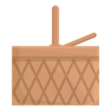 Picnic box icon cartoon vector. Bread basket Illustration