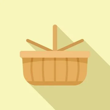 Picnic box icon flat vector. Hamper basket Illustration