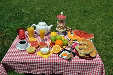 Picnic breakfast Stock Photos