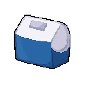 Picnic cooler box pixel art vector illustration Stock Illustration