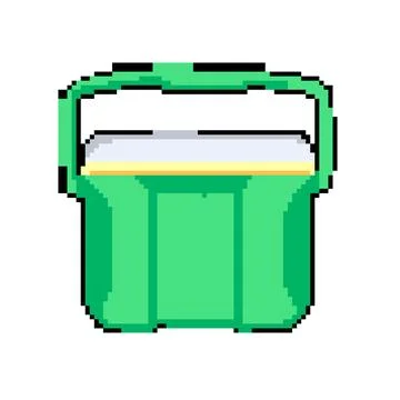 Picnic cooler box pixel art vector illustration Stock Illustration
