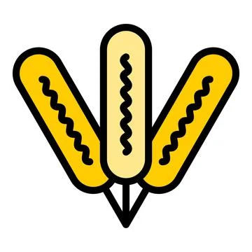 Picnic corn dog icon vector flat 스톡 일러스트