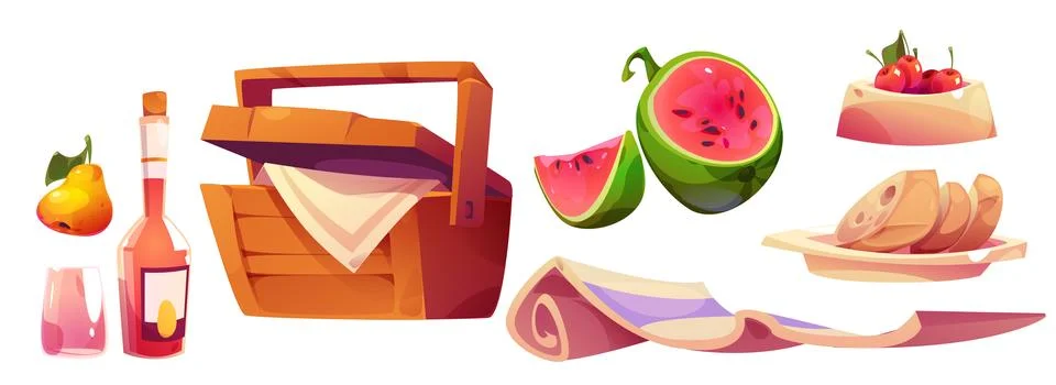 Picnic design elements Stock Illustration