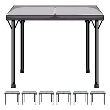 Picnic folding table cartoon vector graphic Stock Illustration