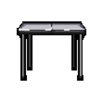Picnic folding table pixel art vector illustration Stock Illustration