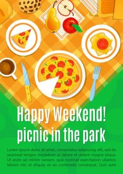 Picnic on the grass vector illustration. Stock Illustration