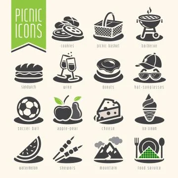 Picnic icon set Stock Illustration