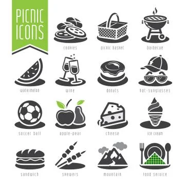 Picnic icon set Stock Illustration