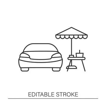 Picnic line icon Stock Illustration