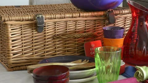 Picnic materials Stock Footage 12601545