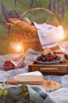 Picnic in the meadow Stock Photos