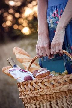 Picnic in the meadow Foto stock