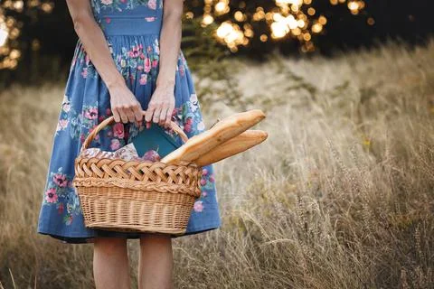 Picnic in the meadow Foto stock