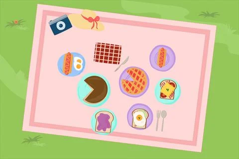 Picnic Menu Background Vector Illustrazione stock