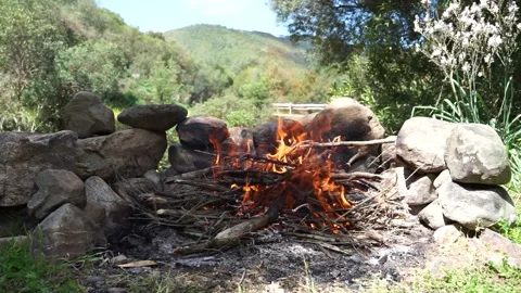 Picnic in the mountains Stock Footage 185940956