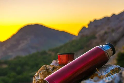 Picnic in the mountains Stock Photos