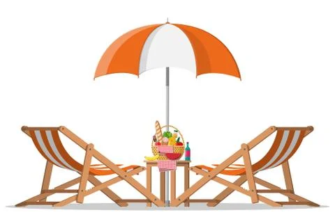 Picnic in nature. Stock Illustration
