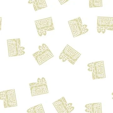Picnic park glyph seamless pattern Stock Illustration