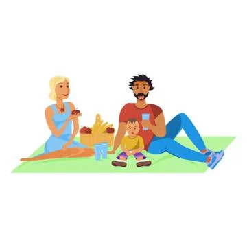 Picnic in the park Stock Illustration