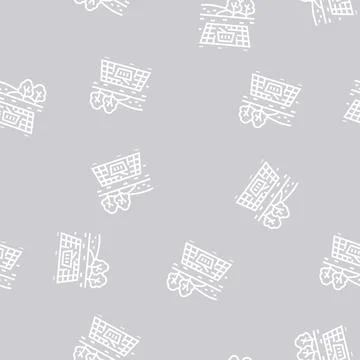 Picnic park line seamless pattern 库存插图