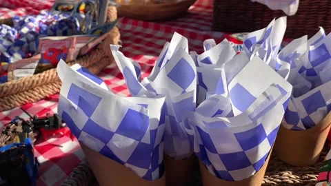 Picnic at the Park with Lots of Snacks Stock Footage 130482085