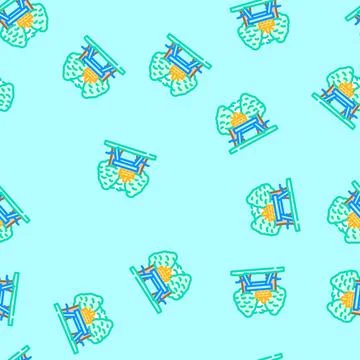 Picnic park spring vector seamless pattern Stock Illustration