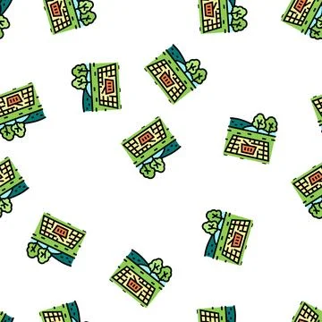 Picnic park vector seamless pattern Illustrazione stock