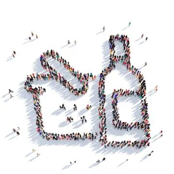 Picnic people 3D rendering Stock Illustration