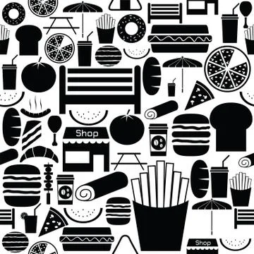 Picnic seamless pattern background icon. Stock Illustration