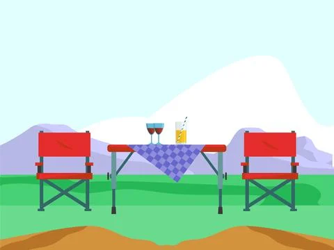 Picnic Table Concept Illustration Illustrazione stock