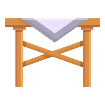 Picnic table icon cartoon vector. Wood furniture Stock Illustration