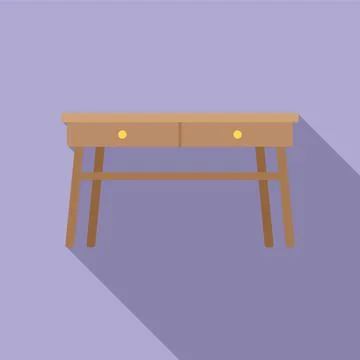 Picnic table icon flat vector. Wood desk Stock Illustration