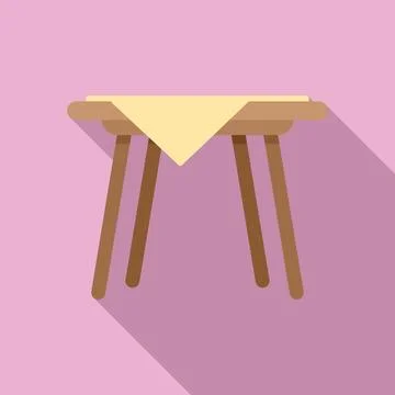 Picnic table icon flat vector. View top home Stock Illustration