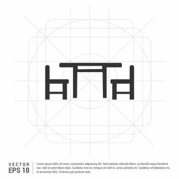 Picnic Table Icon Illustrazione stock