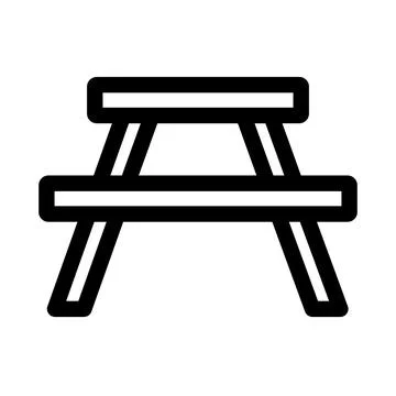 Picnic table icon isolated on a transparent background Иллюстрация
