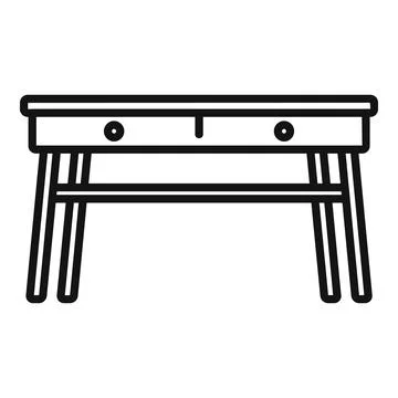 Picnic table icon outline vector. Wood desk Stock Illustration