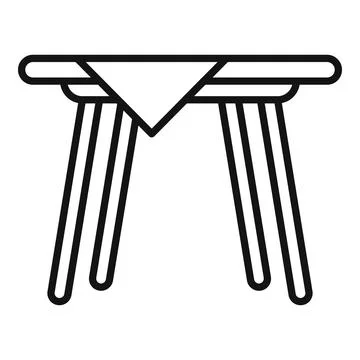 Picnic table icon outline vector. View top home Stock Illustration
