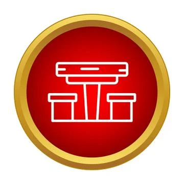 Picnic table icon representing outdoor park recreation Ilustración de archivo