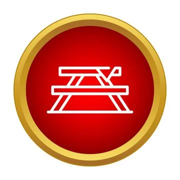 Picnic table icon representing outdoor park furniture Illustration