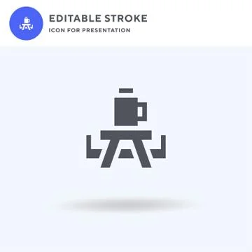 Picnic Table icon vector, filled flat sign, solid pictogram isolated on white Stock Illustration