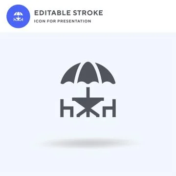 Picnic Table icon vector, filled flat sign, solid pictogram isolated on white Illustrazione stock