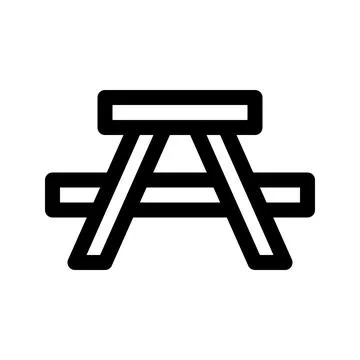 Picnic table line icon. Vector graphics Stockillustratie