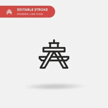 Picnic Table Simple vector icon. Illustration symbol design template for web  Stock Illustration