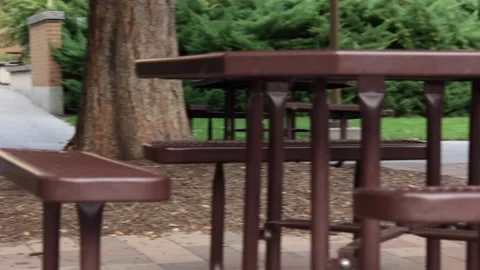 Picnic Tables- Brown Vídeos de archivo 138956956