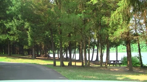 Picnic tables Stock Footage 8601938