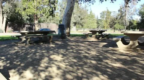 Picnic tables Stock Footage 20459551