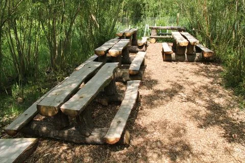 Picnic Tables. Stock Photos