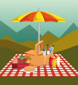 Picnic time design Ilustração Stock