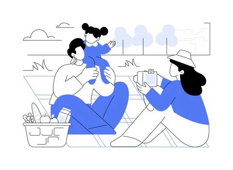 Picnic time isolated cartoon vector illustrations. Ilustración de archivo